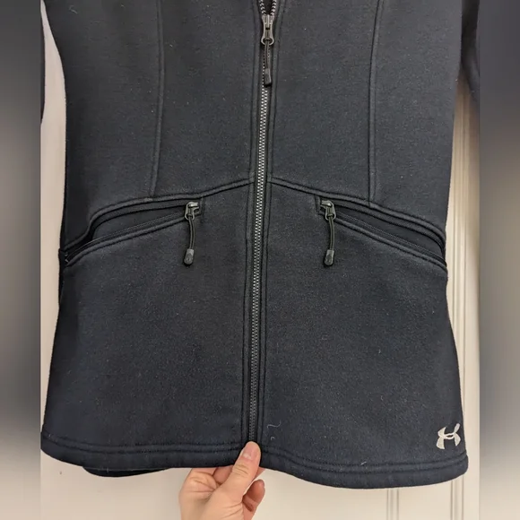 Under Armor black zip hoodie jacket, XS - Picture 3 of 8